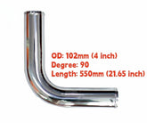 102MM 90 Degree Elbow Aluminum Turbo Intercooler Pipe Piping Tubing L=550MM