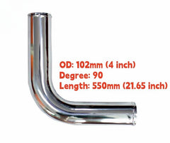 102MM 90 Degree Elbow Aluminum Turbo Intercooler Pipe Piping Tubing L=550MM