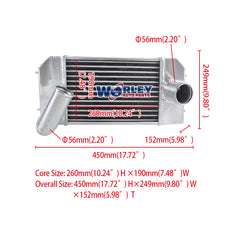 1Wolrey Aluminum Intercooler For Land Rover Defender 200TDI 90SV Discovery 2.5L Turbo