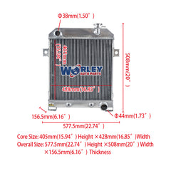 1Wolrey Aluminum Radiator FOR JAGUAR MARK 2 MK2 MK II DAIMLER 2.5 V8; V8-250 AT 1962-1967 AT