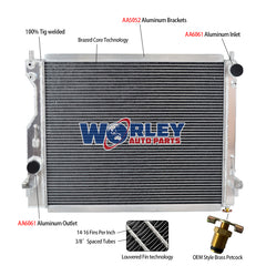 1Wolrey Aluminum Radiator Fit 2005-2014 Ford Mustang 3.7L 4.0L 4.6L 5.0L V6 V8 CU2789 2006 2007 2008 2009 2010 2011 2012 2013