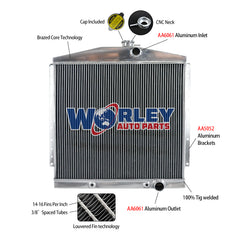 1Wolrey Aluminum Radiator Fits1954-1956 Oldsmobile Deluxe 88 Super 88 V8 W/Chevy Engine