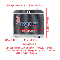 1Wolrey Aluminum Radiator Fits 1965 1966 GMC 1000/1500 Series Truck V6 Engine AT