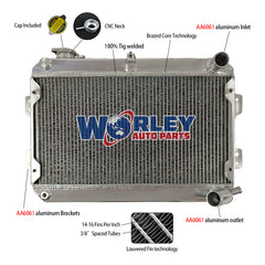 1Wolrey Aluminum Radiator Fits 1979-1985 Mazda RX-7 RX7 S1 S2 S3 MT 1980 1981 1982 1983 1984