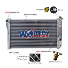 1Wolrey Aluminum Radiator Fits 1984-1990 CHEVY Chevrolet Corvette C4 Small Block V8 5.7L
