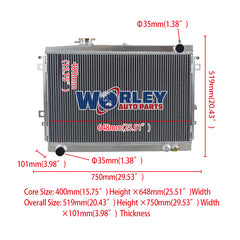 1Wolrey Aluminum Radiator Fits 1985-1996 Mazda Bravo B2600/ Ford Courier Petrol 2.6L 1986 1