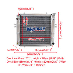 1Wolrey Aluminum Radiator Fits 1990-on Toyota Forklift 7FGA 7FGC 7FGK 7FGU 7FDA 7FDK 7FDU