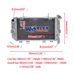 1Wolrey Aluminum Radiator Fits 1996-1999 Yamaha TRX850 TRX 850 1997 1998