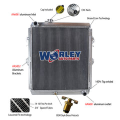 1Wolrey Aluminum Radiator Fits 1997-2005 Toyota Hilux KZN165 LN147 LN167 3.0L 1KZ-TE Turbo D MT