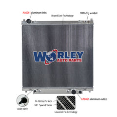 1Wolrey Aluminum Radiator Fits 1999-2005 Ford F250 F350 F450 Super Duty Excursion V8 V10 2000 2001 2002 2003 2004