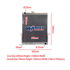 1Wolrey Aluminum Radiator Fits 2002-2020 Nissan Patrol Y61 GU 3 4 5 4.8L TB48 Petrol MT 2003 2004 2005 2006 2007 2008 2009