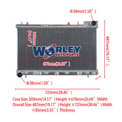 1Wolrey Aluminum Radiator Fits 2004-2008 SUBARU FORESTER XT(TURBO) 2005 2006 2007 MT