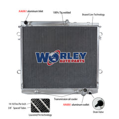 1Wolrey Aluminum Radiator Fits 2007-2015 Toyota LandCruiser VDJ200 200 Series 4.5TD 2008 2009 2010 2011