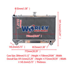 1Wolrey Aluminum Radiator Fits 2010-2011 Chevy Camaro SS 6.2L V8 Zeta L99 LS3 AT MT