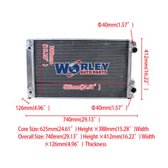 1Wolrey Aluminum Radiator Fits Audi V8 D11 quattro 3.6L 4.2L AT 1988-1994 1989 1990