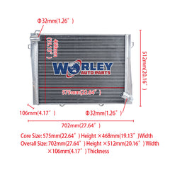 1Wolrey Aluminum Radiator Fits BMW E12 525//528I/530I;2.5CS-3.0CS;E24 628-635 CSI;2500-2800 M30 MT