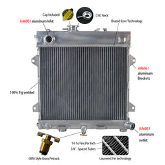 1Wolrey Aluminum Radiator Fits BMW E30 M10 316i 318i 1982-1991 manual 1983 1984 1985 1986