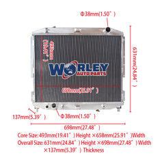 1Wolrey Aluminum Radiator Fits Bentley Mulsanne S 6.8L V8 1987-1992 ;Rolls-Royce Silver Spirit 1986-1988