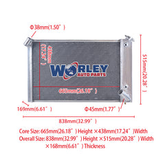 1Wolrey Aluminum Radiator Fits CHEVROLET CORVETTE 350 5.7L V8 SMALL BLOCK 1969-1972 1970 1971