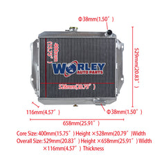 1Wolrey Aluminum Radiator Fits DAIHATSU ROCKY F7 F8 2.8D 2.8TD DL DLT manual 1985 on