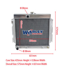 1Wolrey Aluminum Radiator Fits Dodge Mopar 1963-1969 Plymouth Valient V8 AT 1964 1965 1966 1967 1968