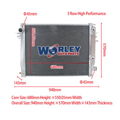 1Wolrey Aluminum Radiator Fits Dodge Ram 6.7L 2500 3500 Cummins 408 2013-2018 2014 2015 2016 2017