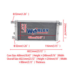 1Wolrey Aluminum Radiator Fits Fiat CINQUECENTO 170 1.1 SPORTING/900 1994-1998 1995 1996 1997