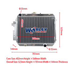 1Wolrey Aluminum Radiator Fits Ford Courier PC Mazda B-Series UF 2.0L 2.2L 2.6L 4cyl 1981-1992 MT 1982 1983 1984 1985 1986 1987 1988 1989