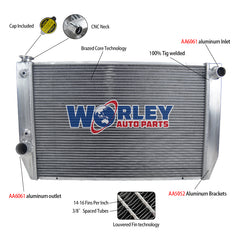 1Wolrey Aluminum Radiator Fits Ford Falcon V8 6cyl XC XD XE XF FAIRLANE ZH/ZJ/ZK/ZL AT