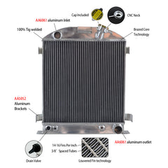1Wolrey Aluminum Radiator Fits Ford hot rod w/Chevy 350 V8 1932-1939 1933 1934