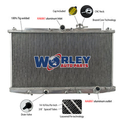 1Wolrey Aluminum Radiator Fits HONDA ACCORD SIR/SIRT CF4 MT 1998-2002 1999 2000 2001