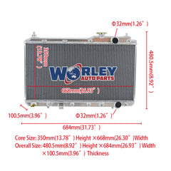 1Wolrey Aluminum Radiator Fits HONDA CRV CR-V 2.0 L4 1997 1998 1999 2000 2001 AT