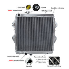 1Wolrey Aluminum Radiator Fits Hilux LN147 LN167 LN172 3.0 Diesel 5LE Engine