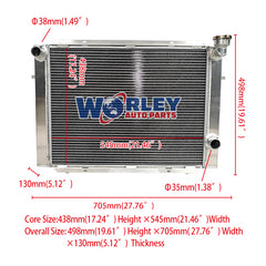 1Wolrey Aluminum Radiator Fits Holden Commodore VB VC VH VK V6 Manual