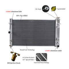 1Wolrey Aluminum Radiator Fits Holden Commodore VZ LS1 LS2 SS V8 2004 2005 2006 AT/MT