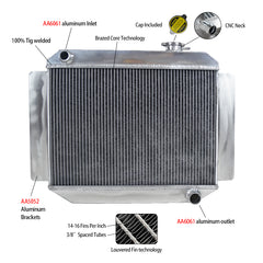 1Wolrey Aluminum Radiator Fits Holden Kingwood HG HT HK HQ HJ HX V8 Manual