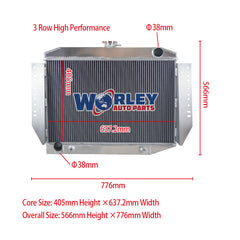 1Wolrey Aluminum Radiator Fits JEEP CHEROKEE WAGONEER J-SERIES 1972-1979 1973 1974 1975 1976 1977 1978
