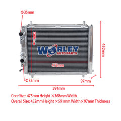1Wolrey Aluminum Radiator Fits LANCIA DELTA HF INTEGRALE 8V/16V/EVO 2.0 TURBO