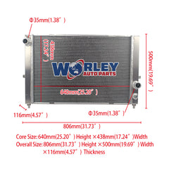 1Wolrey Aluminum Radiator Fits LAND ROVER DISCOVERY II 2 V8 4.0 4.6 1999-2004 2000 2001 2002 2003