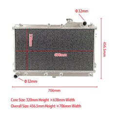 1Wolrey Aluminum Radiator Fits MAZDA MIATA MX5 MX-5 MX 5 NA 1990-1997 1991 1992 1993 1994 1995 1996