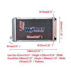 1Wolrey Aluminum Radiator Fits MG MIDGET 1500 MT 1974-1980 1977 1978 1979