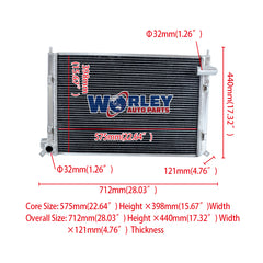1Wolrey Aluminum Radiator Fits Mini One Cooper R50 R52 1.4L/1.6L L4 Non-Turbo W/AC 2002-2006