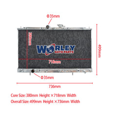 1Wolrey Aluminum Radiator Fits Mitsubishi Galant VR-4/VR4 EC5A/EC5W 6A13TT AT 1996-2003 1997 1998 1999 2000 2001 2002
