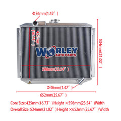 1Wolrey Aluminum Radiator Fits Mitsubishi PAJERO/MENTERO L04-G/L041G-L049G V12V-V98W M/T