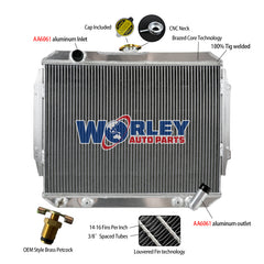 1Wolrey Aluminum Radiator Fits Mitsubishi TRITON 3L ME/ MF/ MG/ MH/ MJ 10/1986-9/1996 1987 1988 1989 1990 1991