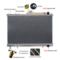 1Wolrey Aluminum Radiator Fits NISSAN SKYLINE R33 R34 GTR GTS-T GTST RB25DET Manual MT