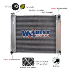1Wolrey Aluminum Radiator Fits Nissan Fairlady 300ZX Z32 Twin Turbo 1990-1996 MT 1991 1992 1993