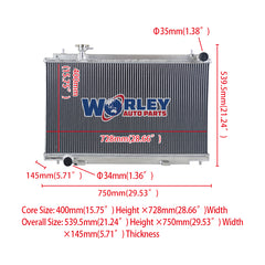 1Wolrey Aluminum Radiator Fits Nissan Fairlady 350Z Z33 Manual /MT 2003-2006 2004 2005