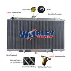 1Wolrey Aluminum Radiator Fits Nissan Patrol GU Y61 Series TB45E 4.5 6Cyl Petrol AT 1997-2001