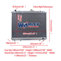 1Wolrey Aluminum Radiator Fits Pajero Montero Shogun NM NP NS NT 2.8 3.2 Diesel V6 AT
